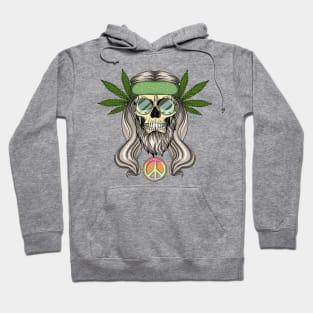 Hippie Rasta Skull Man Hoodie